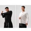 Áo dài tay nam vải gân co giãn